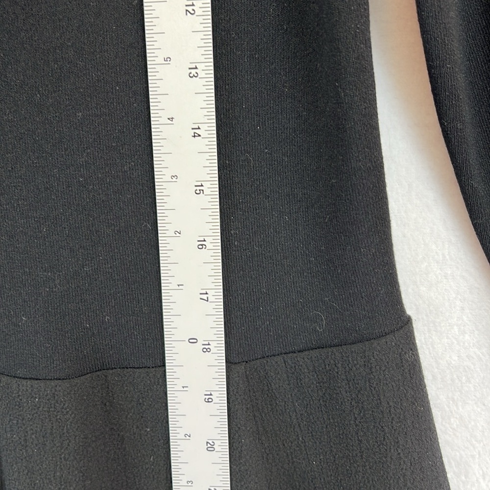 Vince Beautiful Midi Dress Size L Black Fit/Flare Long Sleeve V-Neck Like New - Picture 10 of 12